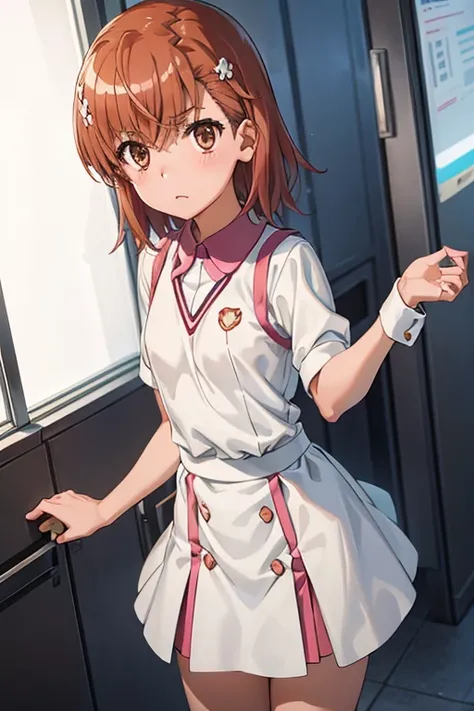 Mikoto misaka.、A Certain Scientific Railgun、girl、Small breasts、whole body,blush,best quality,angel costume