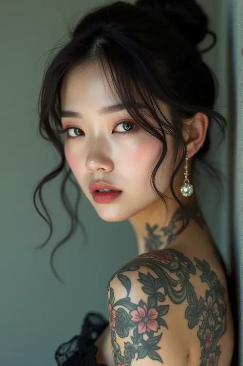 Pretty tattooed Korean girl