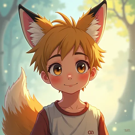 Cute hot malaysian anime tan and Asian  boy with fox ears and tail