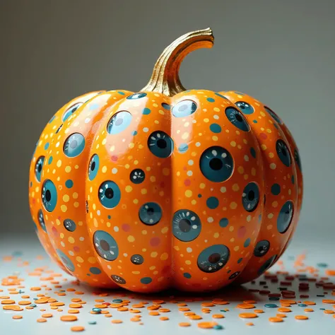 A lot of eyes on the pumpkin with polka dots 、 Kusama Yayois design art、