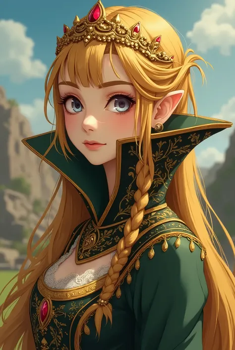 Anime, Hyrule Warriors Queen Zelda wearing a Massive Medici Popped Collar