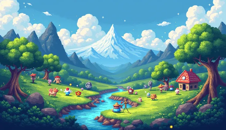 pixel art landscape wallpaper 