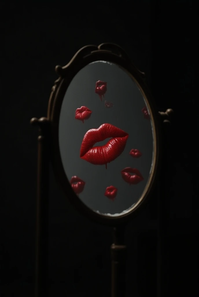 Dark photo of a kisses on a mirror
 UHD, 4K, BEST QUALITY, VERY SHARP DETAILS 17