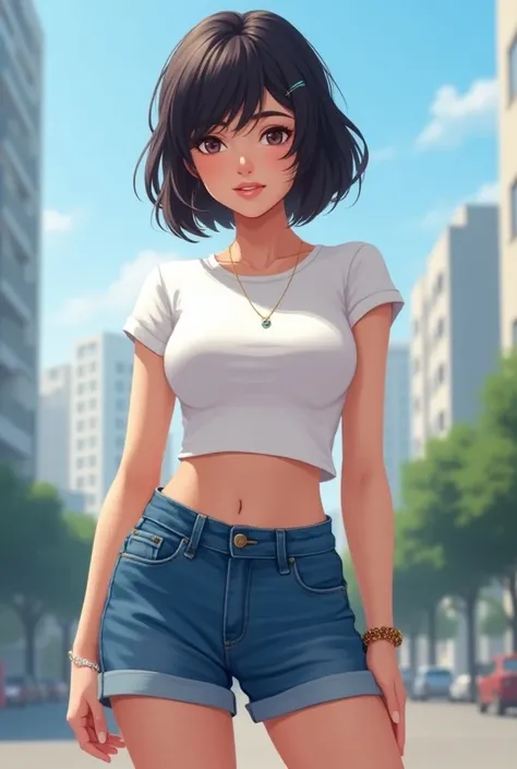 Girl rusian with short jeans