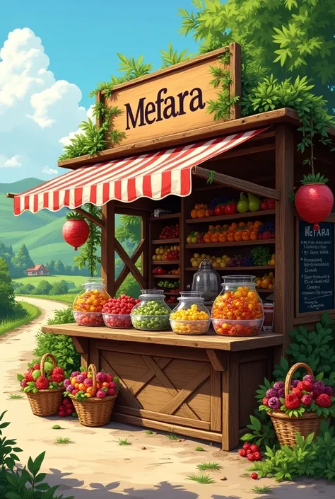 Small business design roadside fruit salad with mefara fruit salad brand name 
