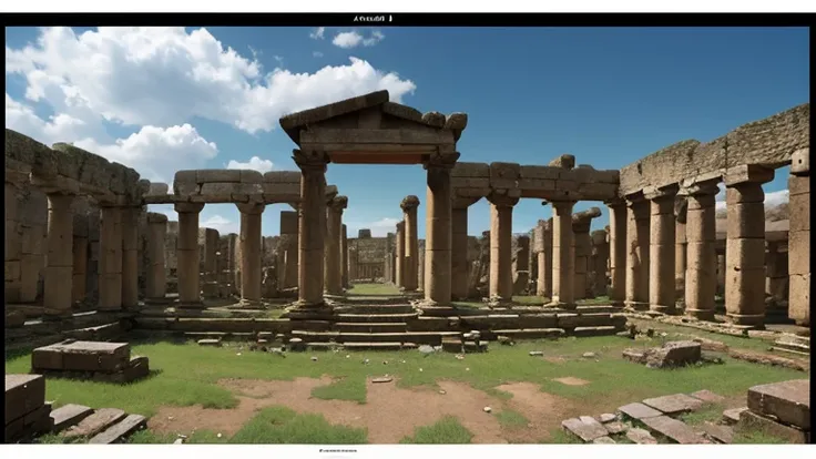 Autostereogram, stereogram, Ancient ruins mural, Autostereogram, stereogram, 