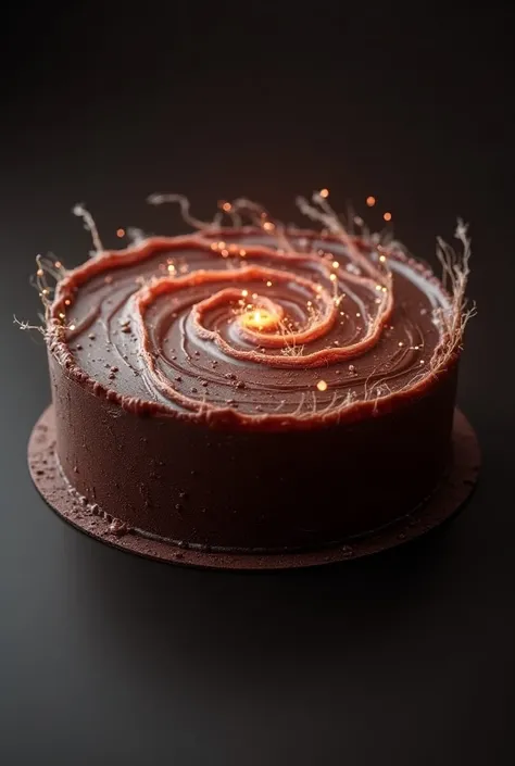 a chocolate cake that gas flux imprinted in it