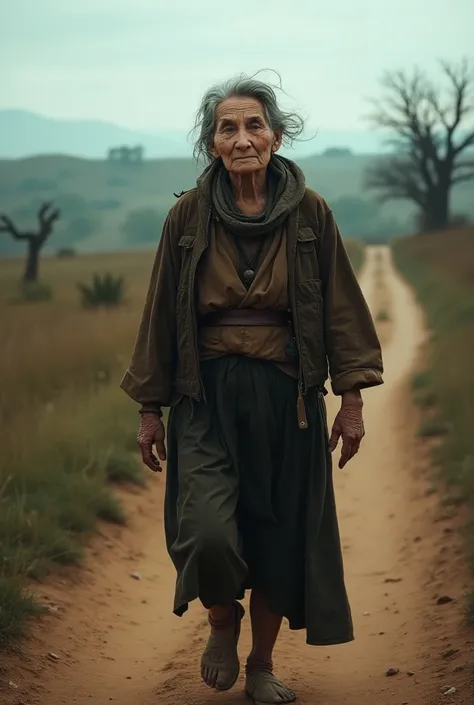  A very clear ultra hd dynamic image of,,
Prompt: Introduce the old woman who arrives at the village feeling tired and hungry. Depict her journey to the village and her feelings of despair as she faces rejection from the villagers.,,
