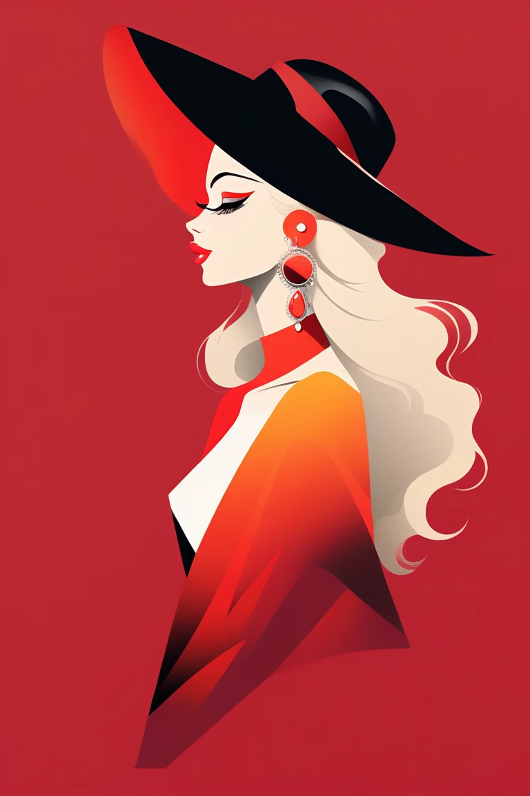 (The best quality, Background sketch in various harmonious colors:1.2),realistic,illustrator,animated,1 elegant and sensual girl, fancy hat, Earrings, collar, elegant ornaments, detailed lips, modern sensual casual clothing without showing intimate parts, ...