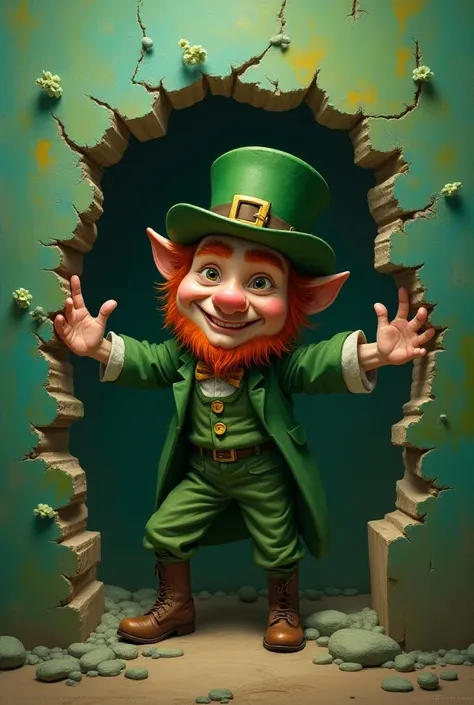 Make a leprechaun by pinching a wall