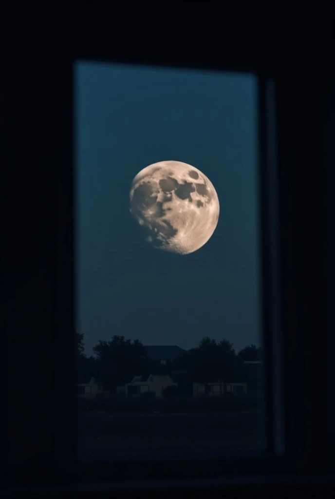 a photo of the moon that we can take from the earth and take it in the middle when looking at the outside window