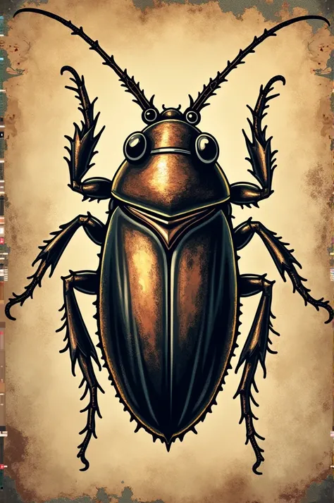 Cockroach in old school tattoo style