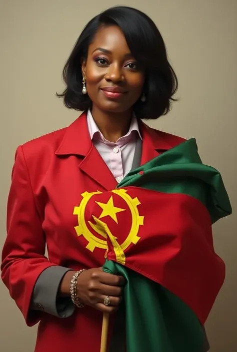 Djaimilia Pereira de Almeida Holding the Angolan Flag 