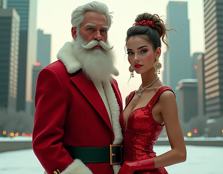 I need a stylish image of Santa and Santa 