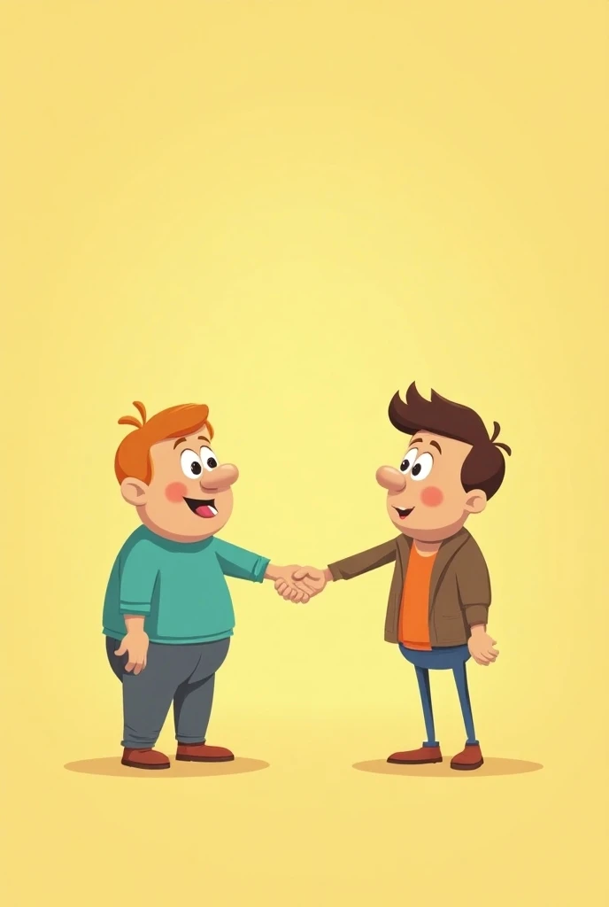 Man shaking hand cartoon style