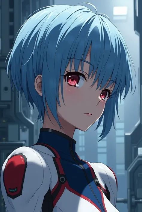 Portrait of Rei Ayanami from Neon Genesis Evangelion, detailed scene, stunning details, anime, detailed environment, ray tracing, 8k