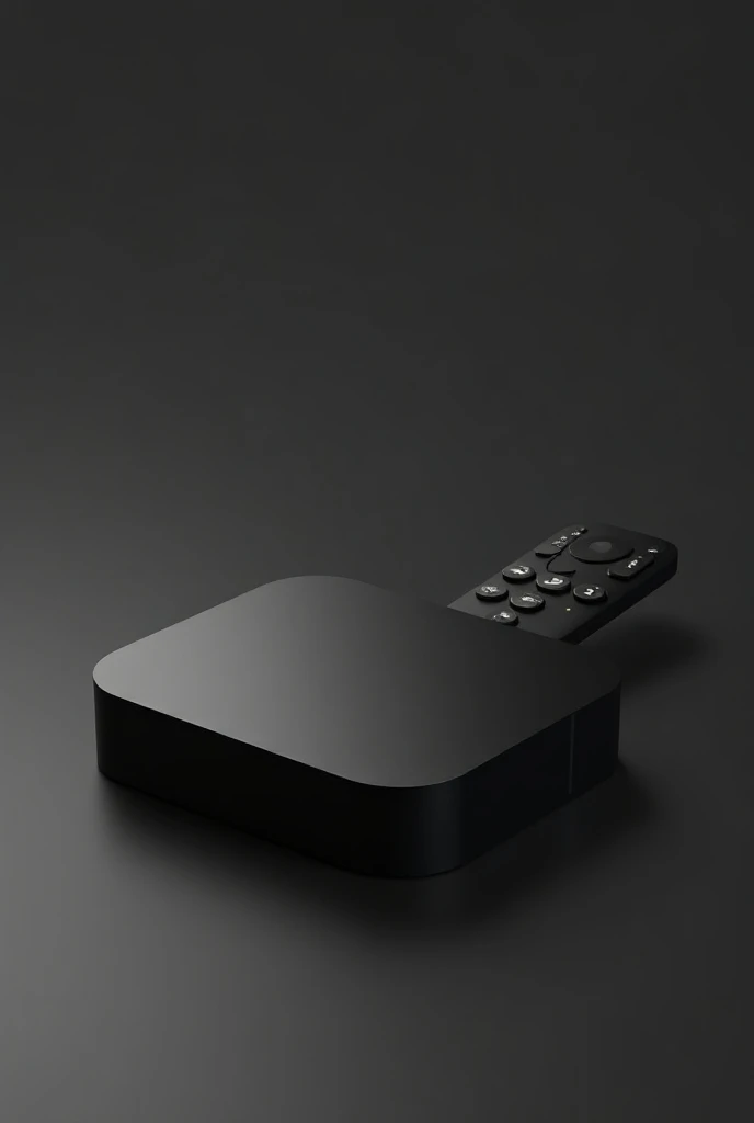 I need you to create a matte black Xiaomi TV Box with everything and control, the control has buttons for streaming apps, but without it I dont want it to say Xiaomi