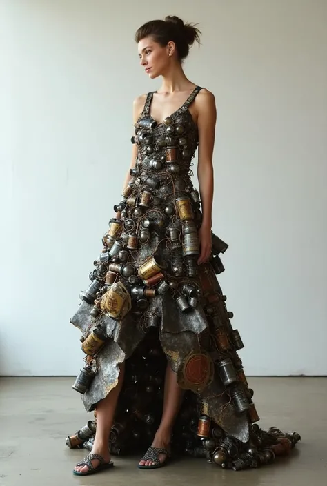 Create a recyclable sculpture-themed dress 