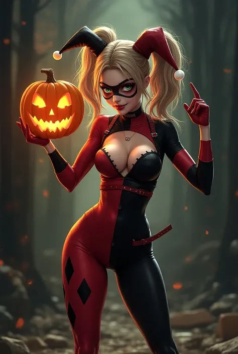 Harley quinn doing the jack o pose