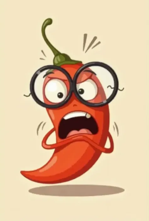 I want an aji with glasses scared clutching his cheeks out of fear, For a logo