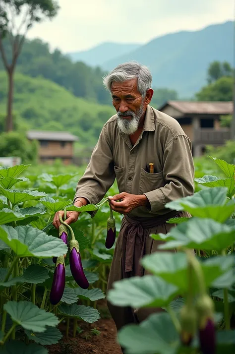 Asian brinjal farmer