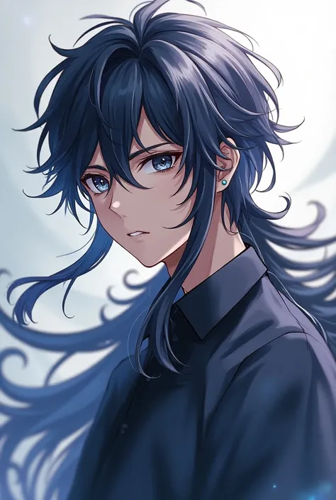 Anime style male long hair handsome 