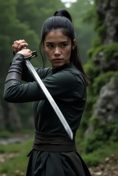 Arya Stark, , training with a very thin sword