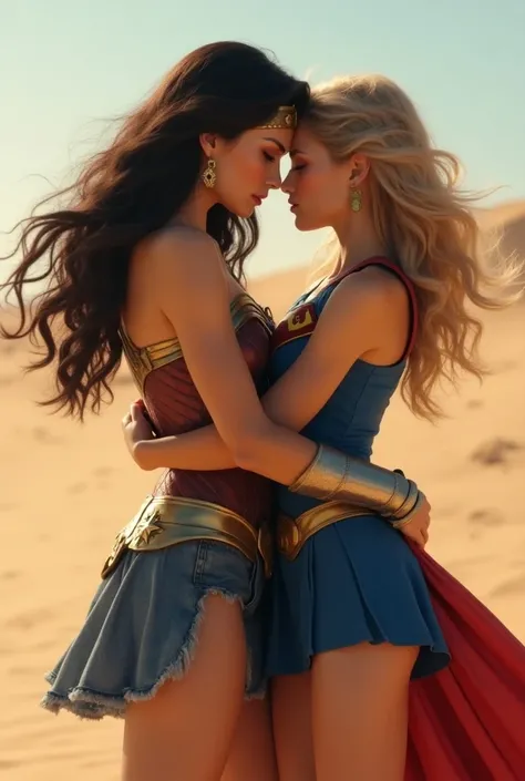 (  Wonder Woman and Supergirl 。(Embracing:1.7)。、live-action)

On the left is Japanese、cute、 Wonder Woman 。 Brown Hair、masterpiece、 beautiful girl with high breasts、 beautiful eyes、Swollen eyes、A ray of hope、Best Quality、超 High Resolution 、Cinema Lighting、s...