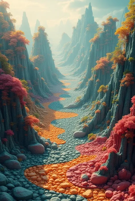 A landscape made up of patterns