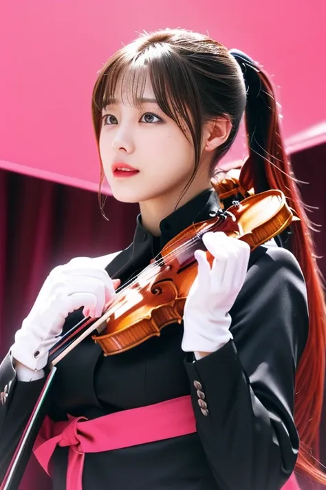  ponytail、pink、Gloves、suit、violin、spider、Big Breasts