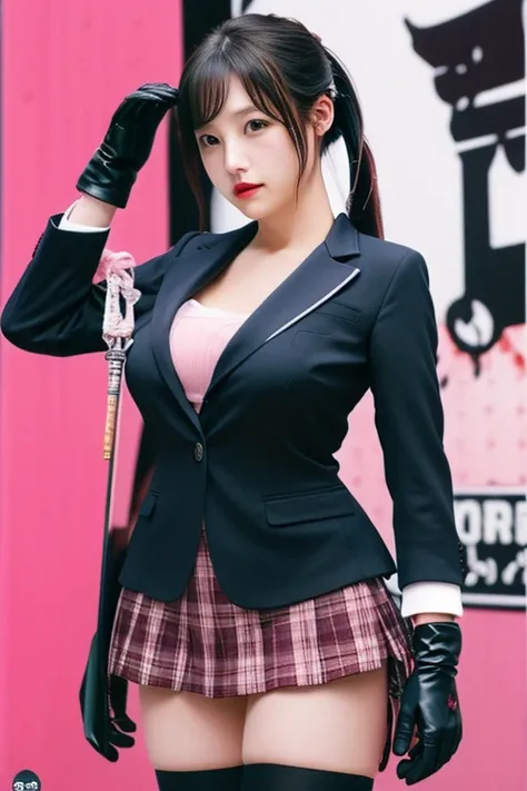  ponytail、pink、Gloves、suit、violin、spider、Big Breasts