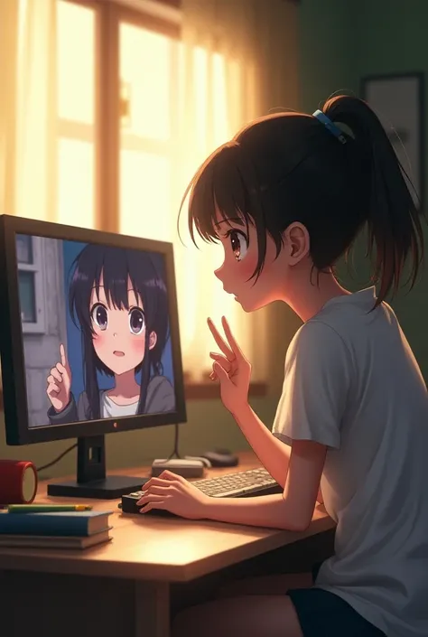  girl watching anime porn、Summer vacation 、 secret rule 


