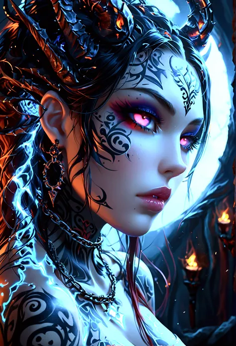 beautiful digital artwork, beautiful digital art, detailed beautiful face, 10k high quality detailed art, very beautiful digital art, digital art. highly detailed, beautiful detailed body, illuminated by a circular light that frames her head Create a hyper...