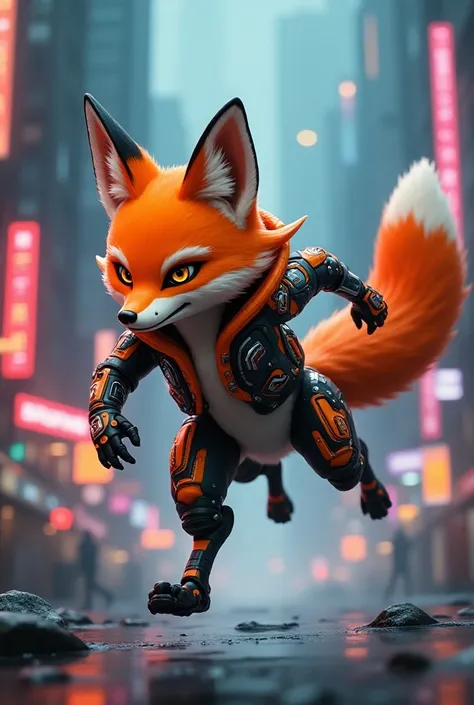 cyberpunk fox different poses 