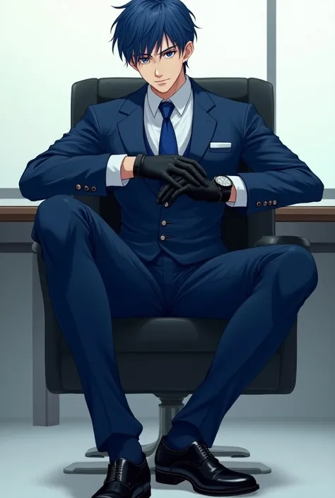 male、1 person、Sexy high school students who can afford to be cool adults、 he is smirking and smirking like the worst villain 、Hero face、Only the upper half of the face above the eyes is shaded and slightly black 、 Im wearing a slim silk three-piece suit wi...