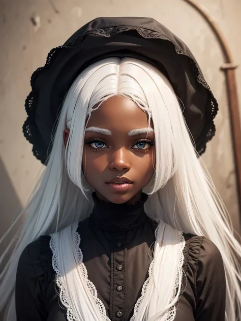 Black woman with natural white hair 