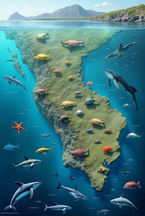 Draw animals from the coast of Peru on a map