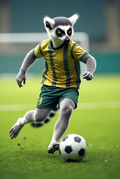 Soccer t-shirt with sublimated lemur soccer player 