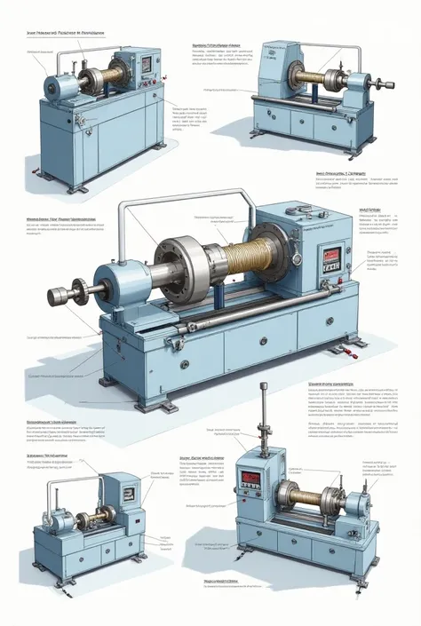 Create 2D images of automatic thread rolling machine and equipment