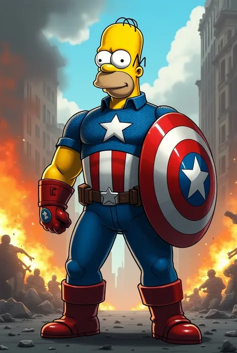 Homer Simpsons and Captain America mix