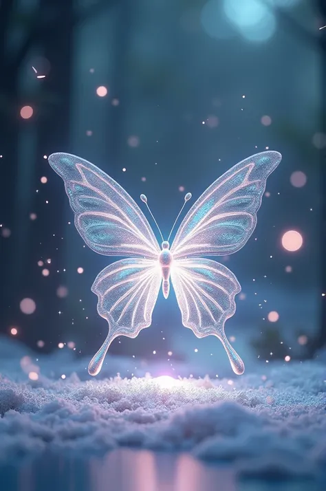 Please believe me the name of a shiny platinum light with glitters in 3D, please add a pretty butterfly and the cursive letter has lines that make it look elegant