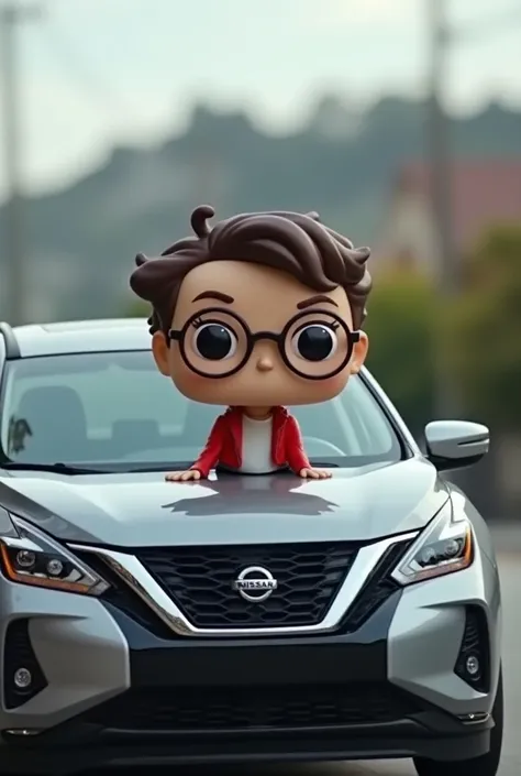 Nissan Murano with a young Funko Pop with lenses