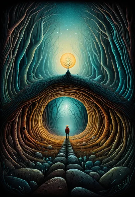 Underground world, wide angle, panorama view, by Andy Kehoe.
best quality, masterpiece, intricate details, ultra-detailed