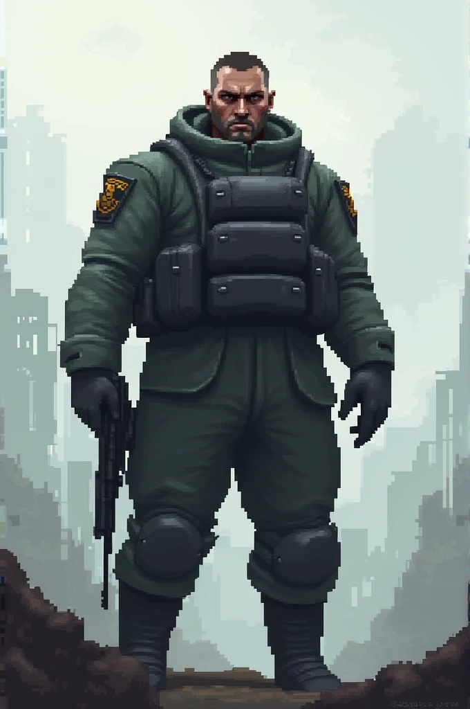 Soldier in gray Pixelated uniform