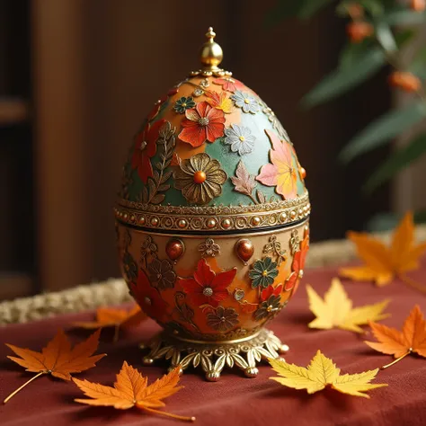 faberge egg, autumn pattern