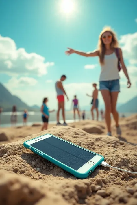 Make a flyer for an advertising campaign about ### Product: ** Solar Smartphone Case **

#### Description:
 A smartphone cover that not only protects the device ,  but also charges the battery using solar energy . Lightweight and resistant ,  ideal for tho...