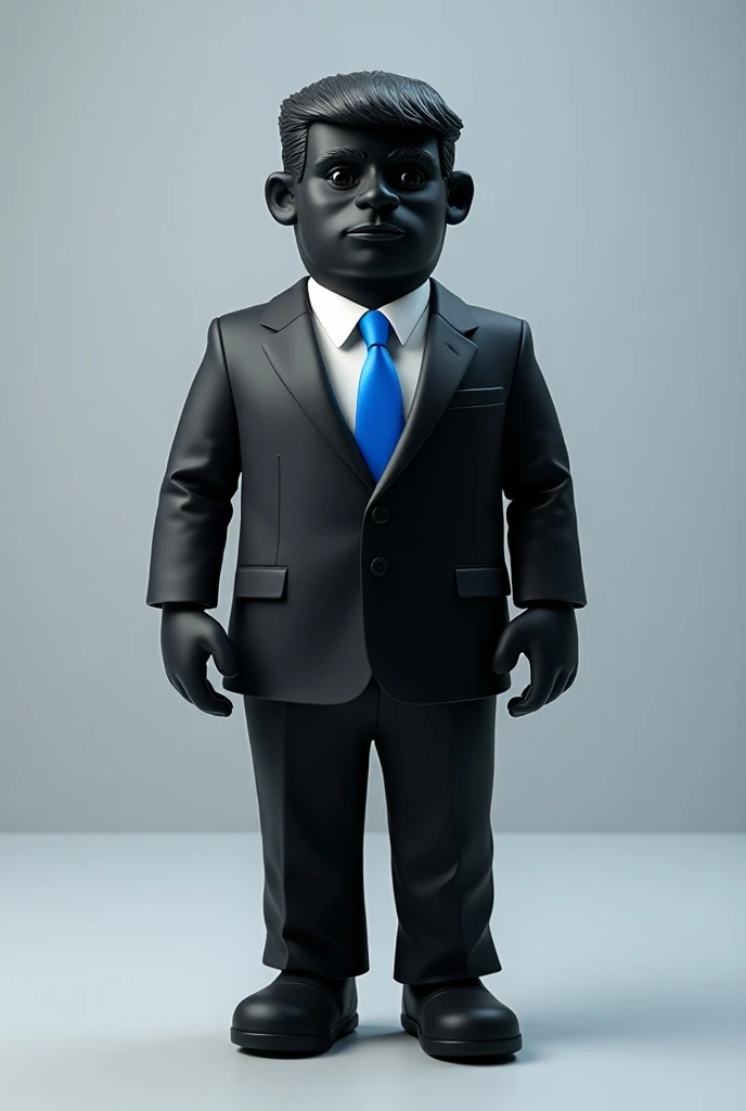 Create an electoral debate puppet for me 
all black with white and blue details made with eva