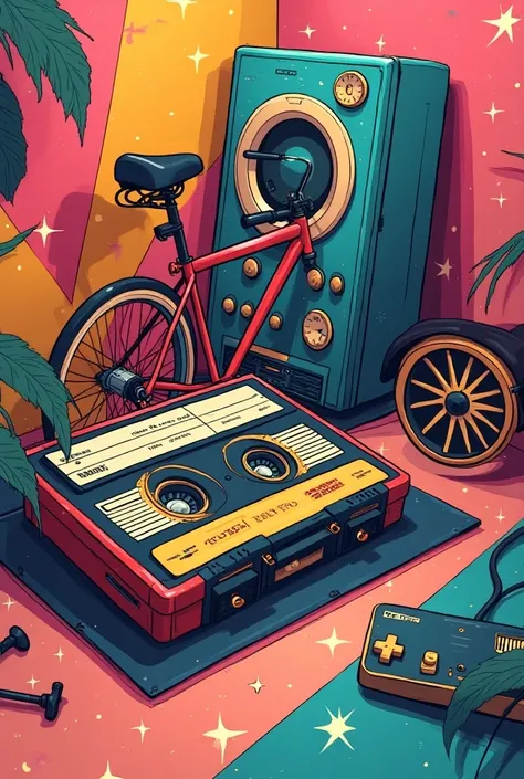 Retro designs inspired by the ‘80s or ‘90s. This style is very trendy now. Think old cassette tapes, bicycles, or gaming consoles as design elements.