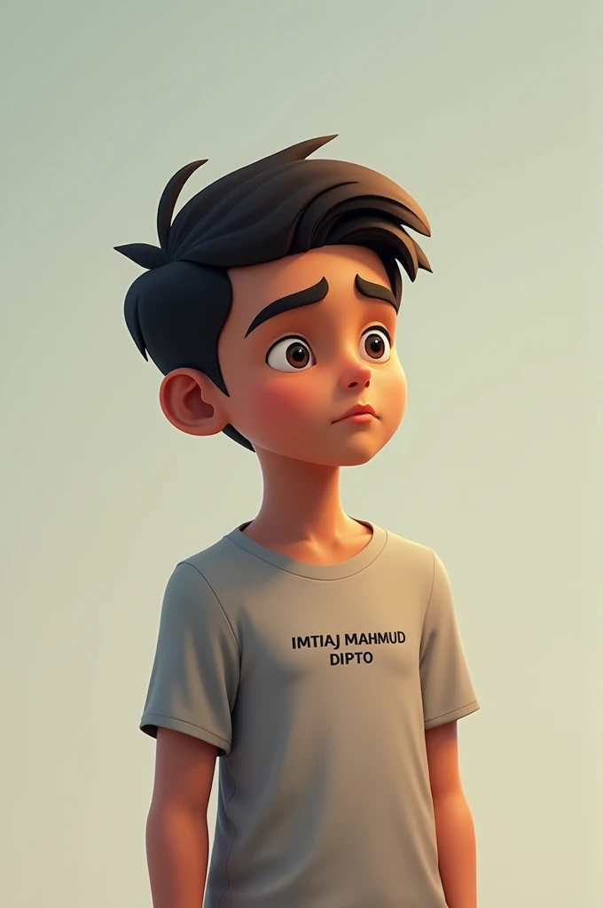 A boy behind t-shirt name "Imtiaj Mahmud Dipto". he Focus on his dream