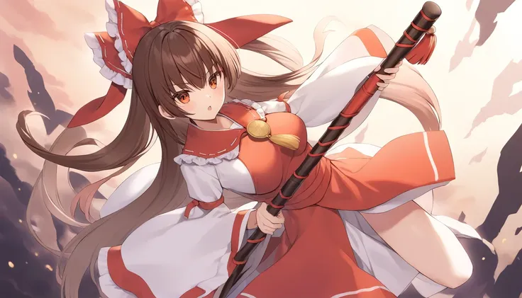 Reimu Hakurei　battle　Exorcism stick and amulet